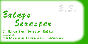 balazs serester business card